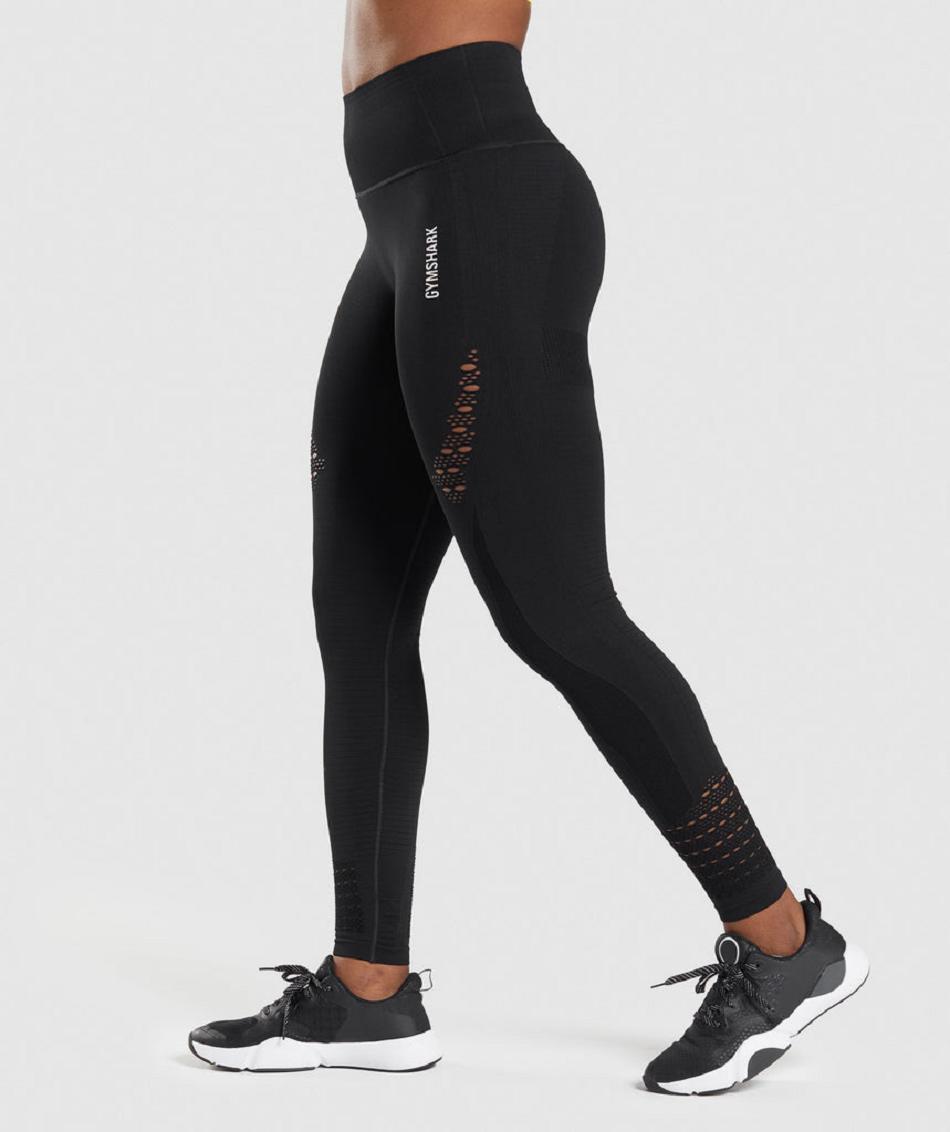 Gymshark Energy Seamless Ženske Tajice Crne | HR 3992QMA